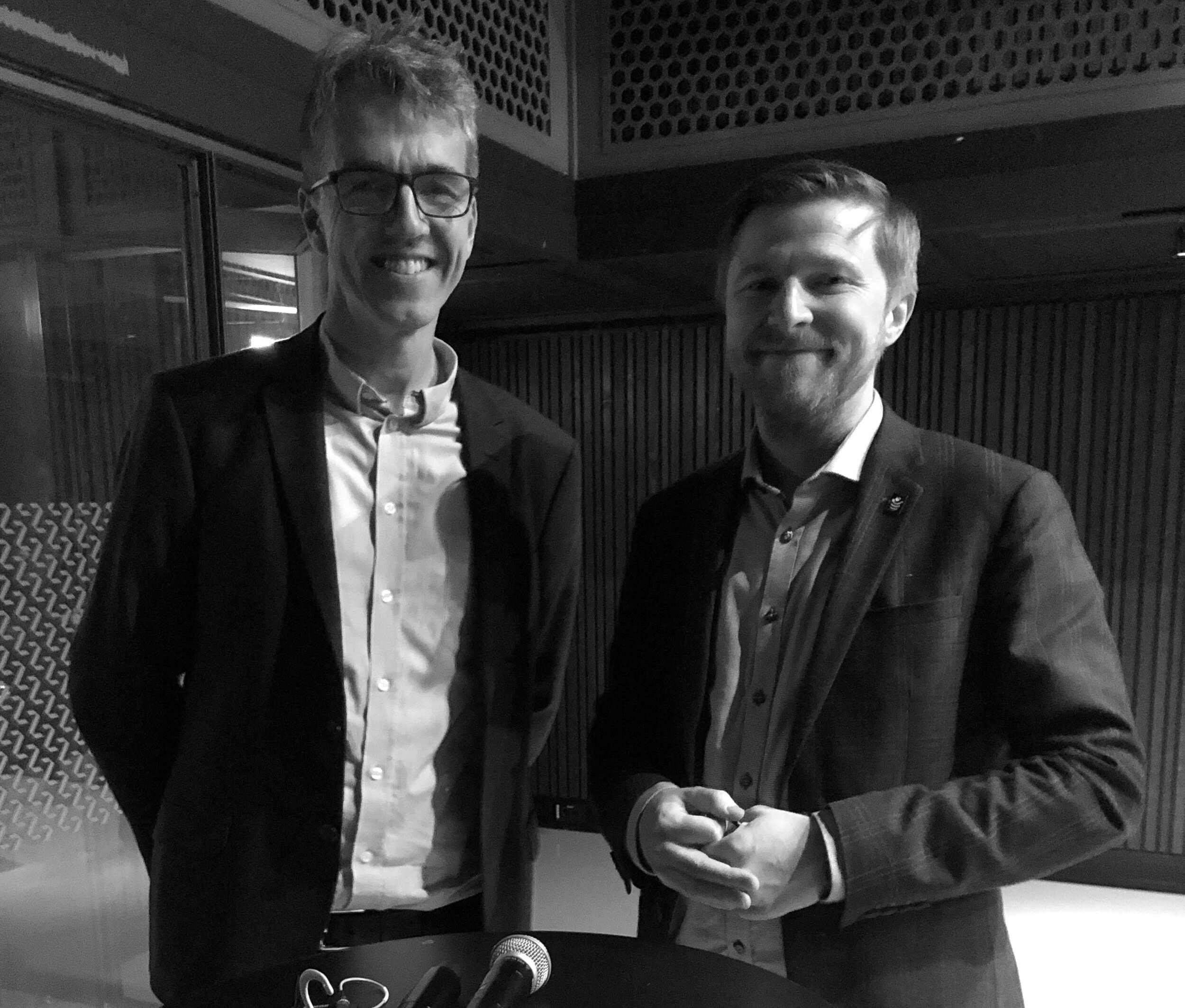 Styreleder i Kulturalliansen, Åsmund Mæhle, og generalsekretær i Norsk musikkråd, Bjarne Dæhli