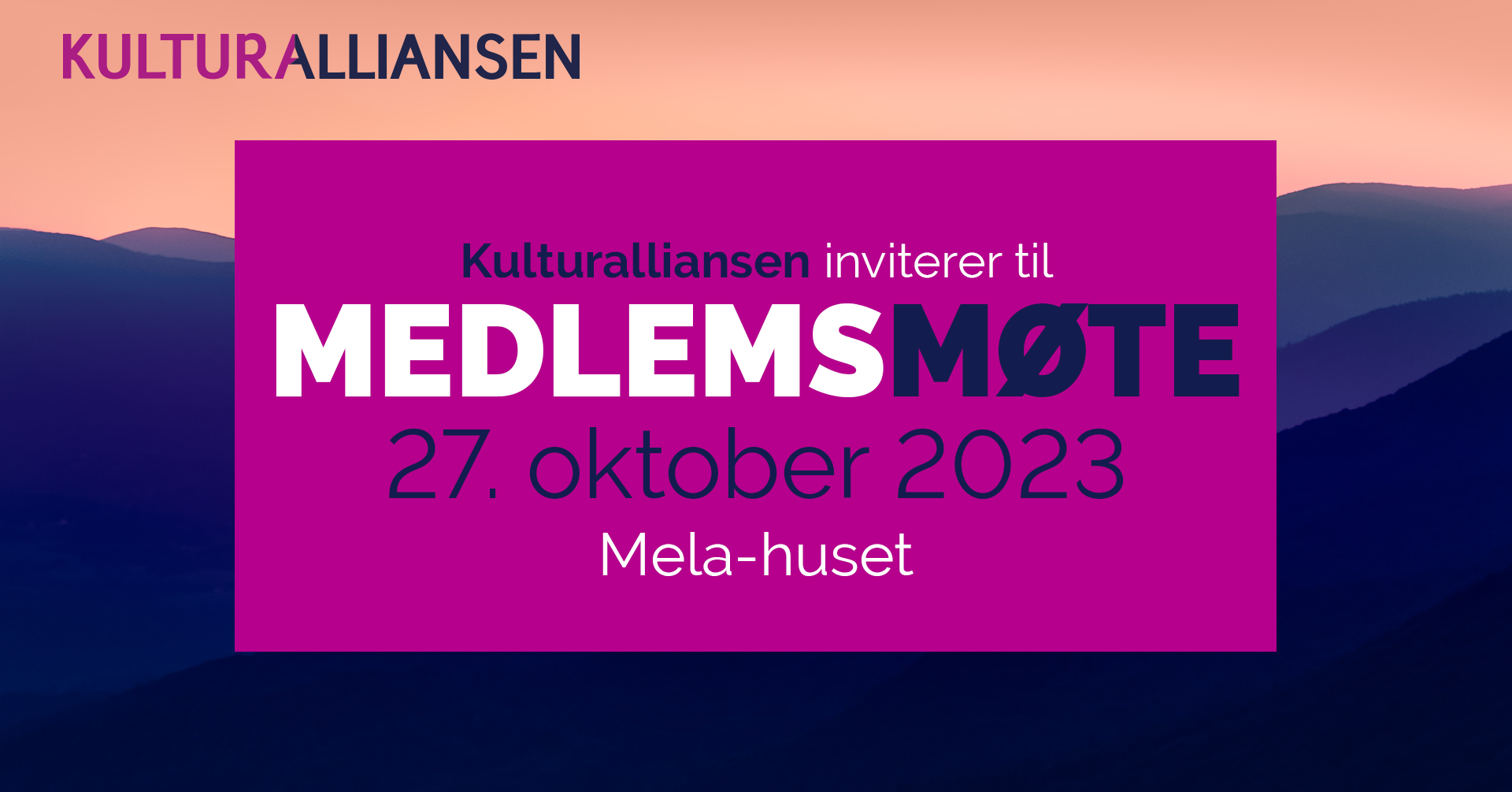 Medlemsmøte 27. oktober